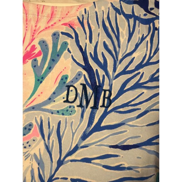 Lilly Pulitzer Monogram DMB Womens Small Printed Shift Dress W/ Gold Buttons 3/4 - Picture 6 of 6